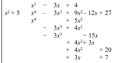 Mark-scheme figure: the same division set out as long division.